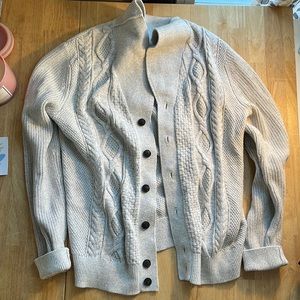 Mens shawl collar cable cardigan
